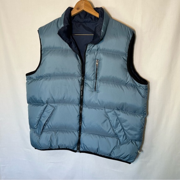Moose Creek Blue & Navy Reversible Down Filled Puffer Vest XL - Picture 1 of 11
